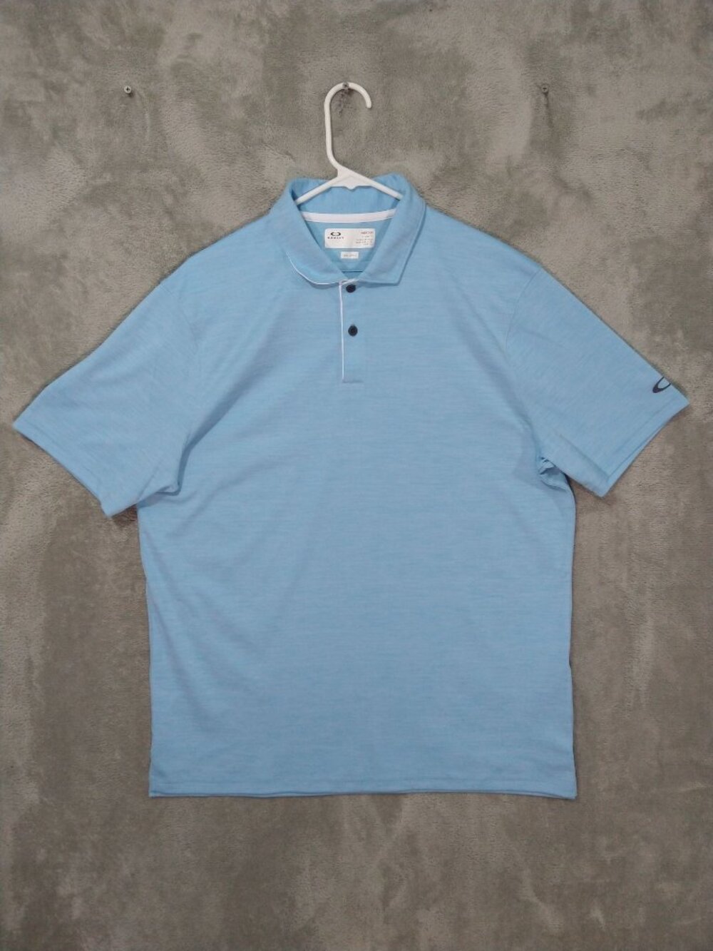Oakley Shirt Mens Large Blue Polo Performance Golf Tennis Hydrolix Short Sleeve